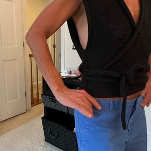 Free People black wrap around sweater vest (S/P)